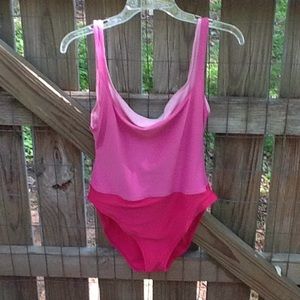 Two toned pink 1 piece size 12 swimsuit